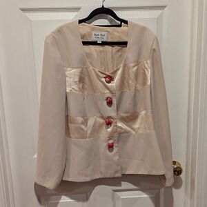 Vintage Nah Nah Collection Size 18W Cream Blazer with Fun Chunky Buttons